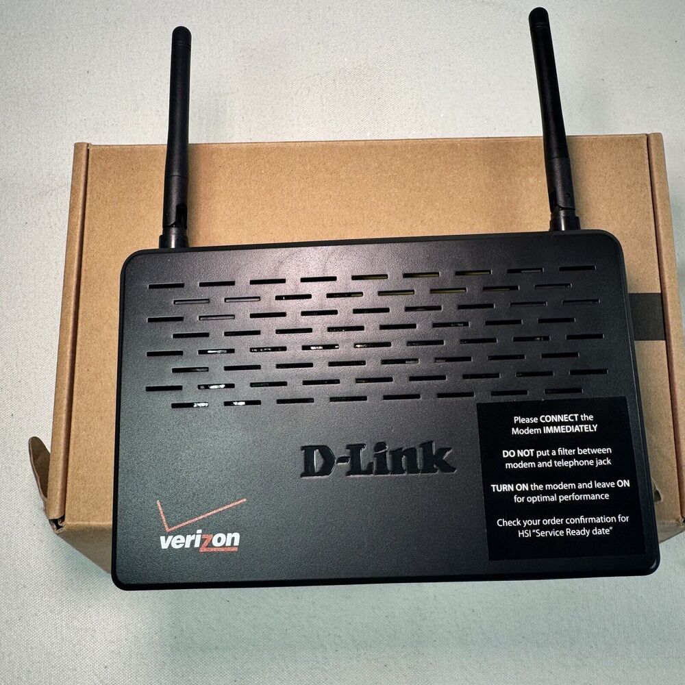 Verizon D-Link DSL-2750B  4-Port Wireless Router‎ With Adapter - Picture 2 of 8